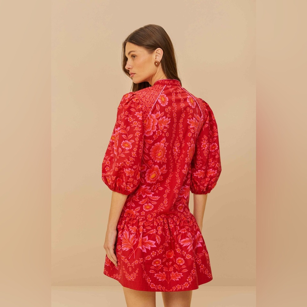Farm Rio Red Olivia Mini Dress NWT XS - Picture 3 of 4